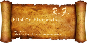 Ribár Florencia névjegykártya